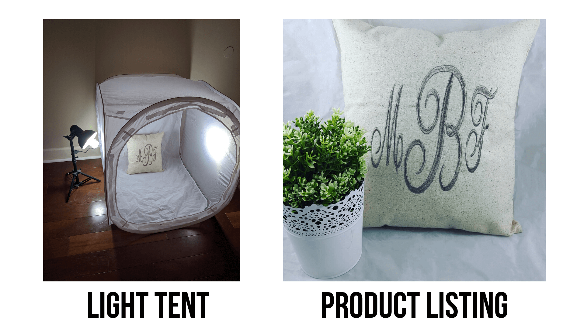 light tent and pillow