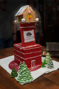 tall gingerbread house