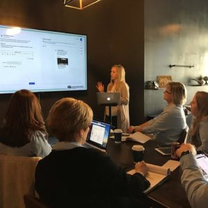 young girl giving a presentation